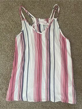 SO Pink, White & Blue Striped V-Neck Camisole